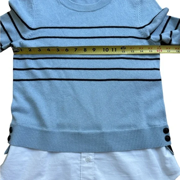 Veronica Beard Knot Mariner Silk Cashmere Sweater in Blue SZ Small - Picture 6 of 8